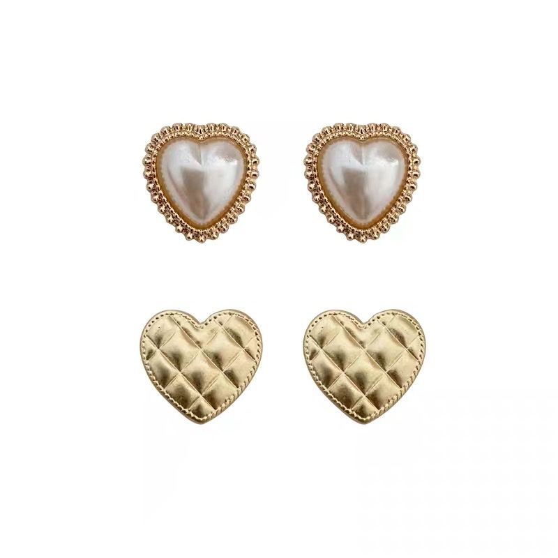 Bông Tai Mạ Bạc 925 Hình Trái Tim Đính Ngọc Trai Sang Trọng Phong Cách Hàn Quốc Cho Nữ