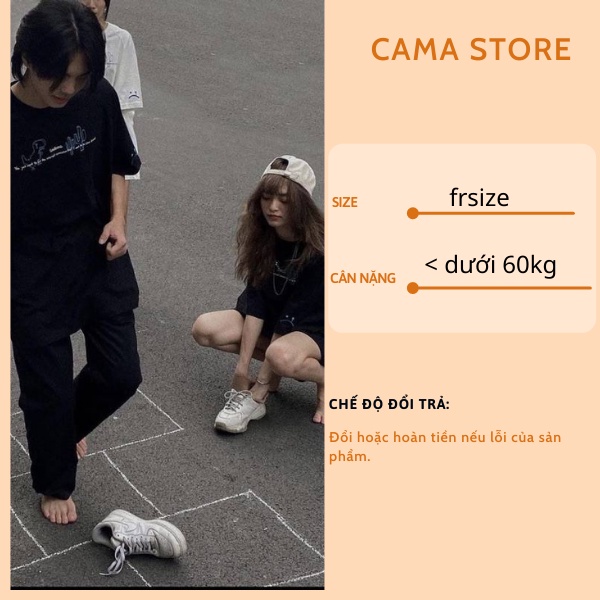 Áo thun unisex nữ tay lỡ form rộng in hình chữ CaMa Store M268 | BigBuy360 - bigbuy360.vn