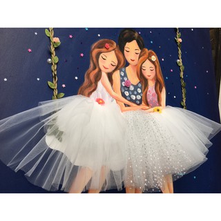 Tranh trang trí mẹ con gái