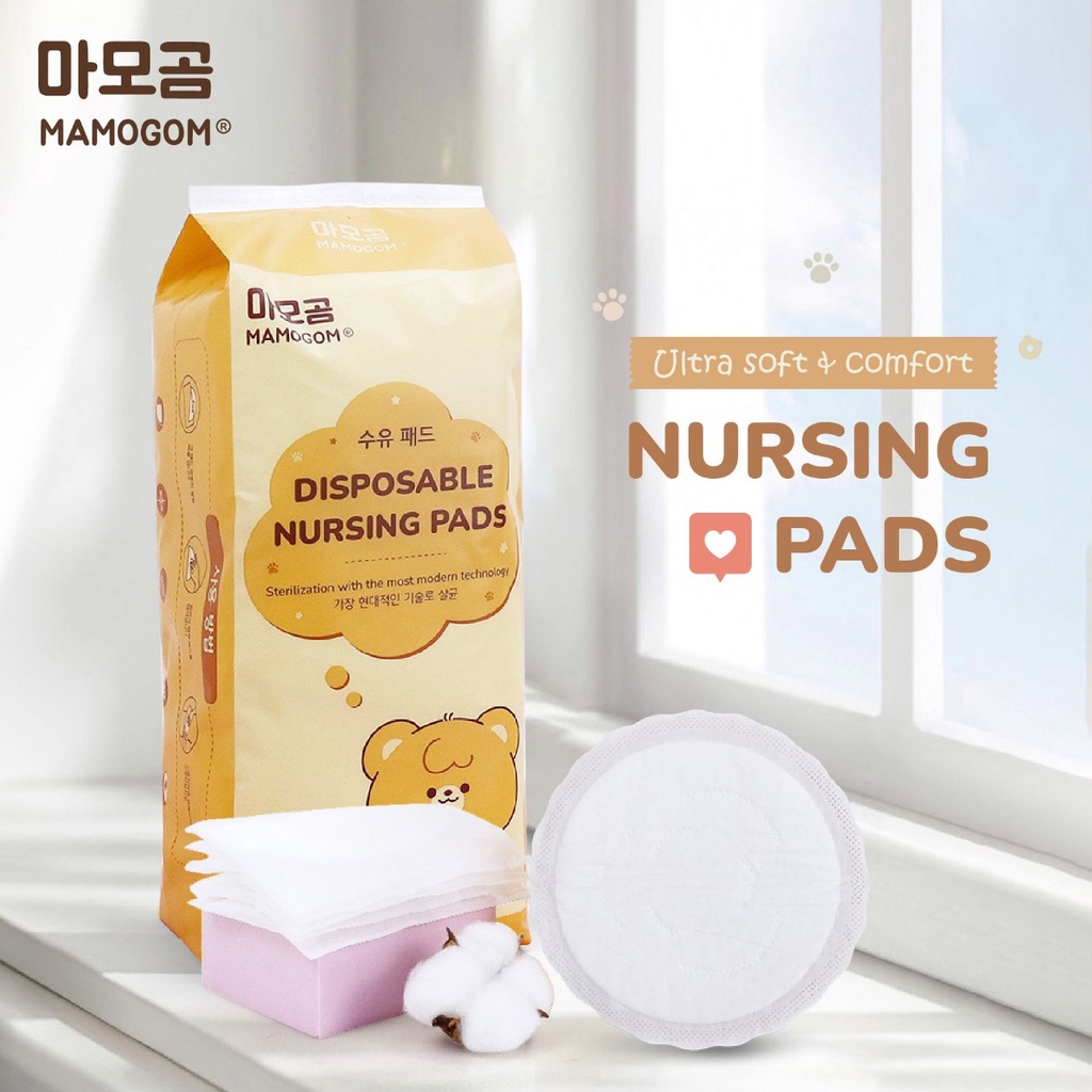100 Miếng lót thấm sữa Mamogom mỏng 1.5mm kết cấu 3 chiều màng PE ngăn ngừa vi khuẩn cao cấp với phụ nữ cho con bú 100c