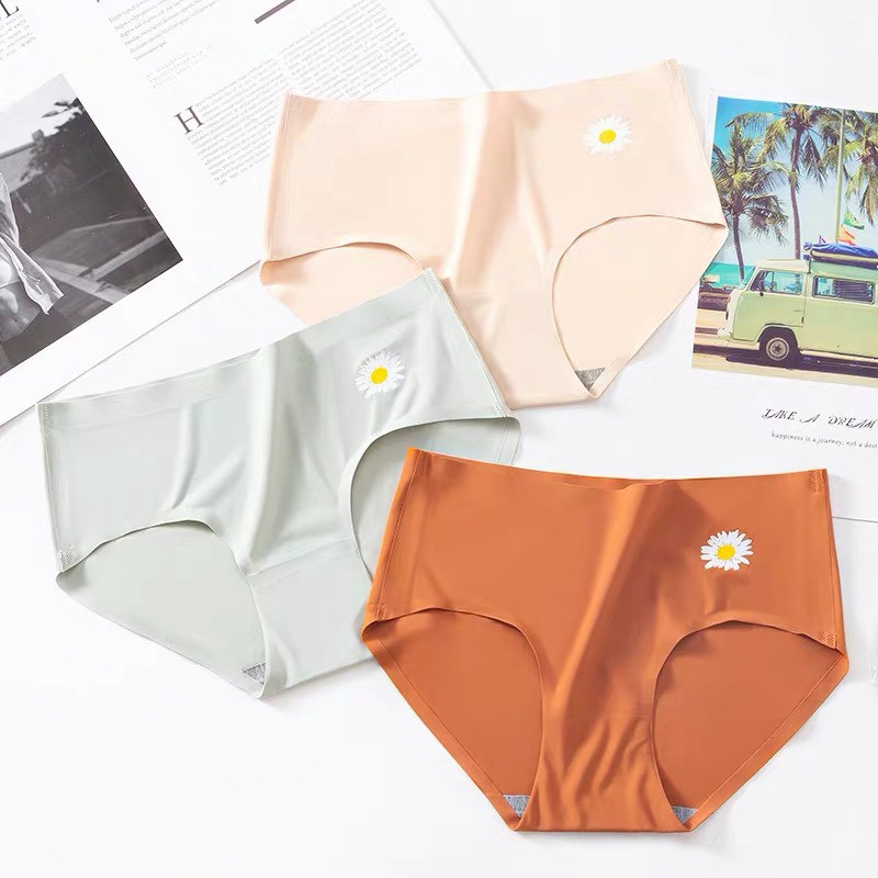 Quần lót nữ đúc su cotton thun lạnh HOA CÚC không viền dễ thương QL03 | BigBuy360 - bigbuy360.vn