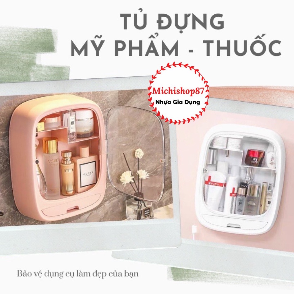 Kệ Đựng Mỹ Phẩm, Tủ Mỹ Phẩm Treo Tường Nhà Tắm Hokori Chống Nước Chịu Lực Tốt