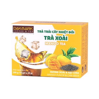 [2 TRONG 1] Trà trái cây nhiệt đới DakMark vị xoài hạt chia (hộp 10 gói x 20g )
