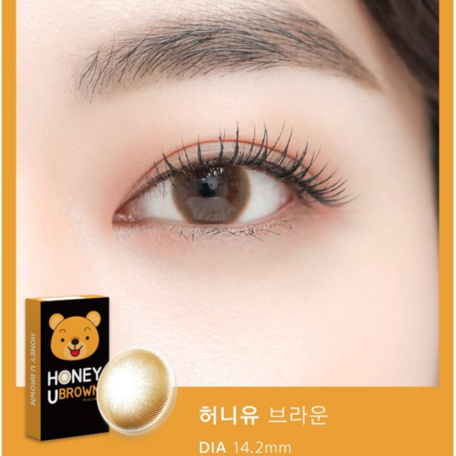 Lens Mắt Hàn Quốc ANN365 Dùng 1 Tháng Màu Vàng Honey U Brown cho mắt nhạy cảm [𝗦𝗜𝗭𝗘 𝗡𝗛𝗢̉]