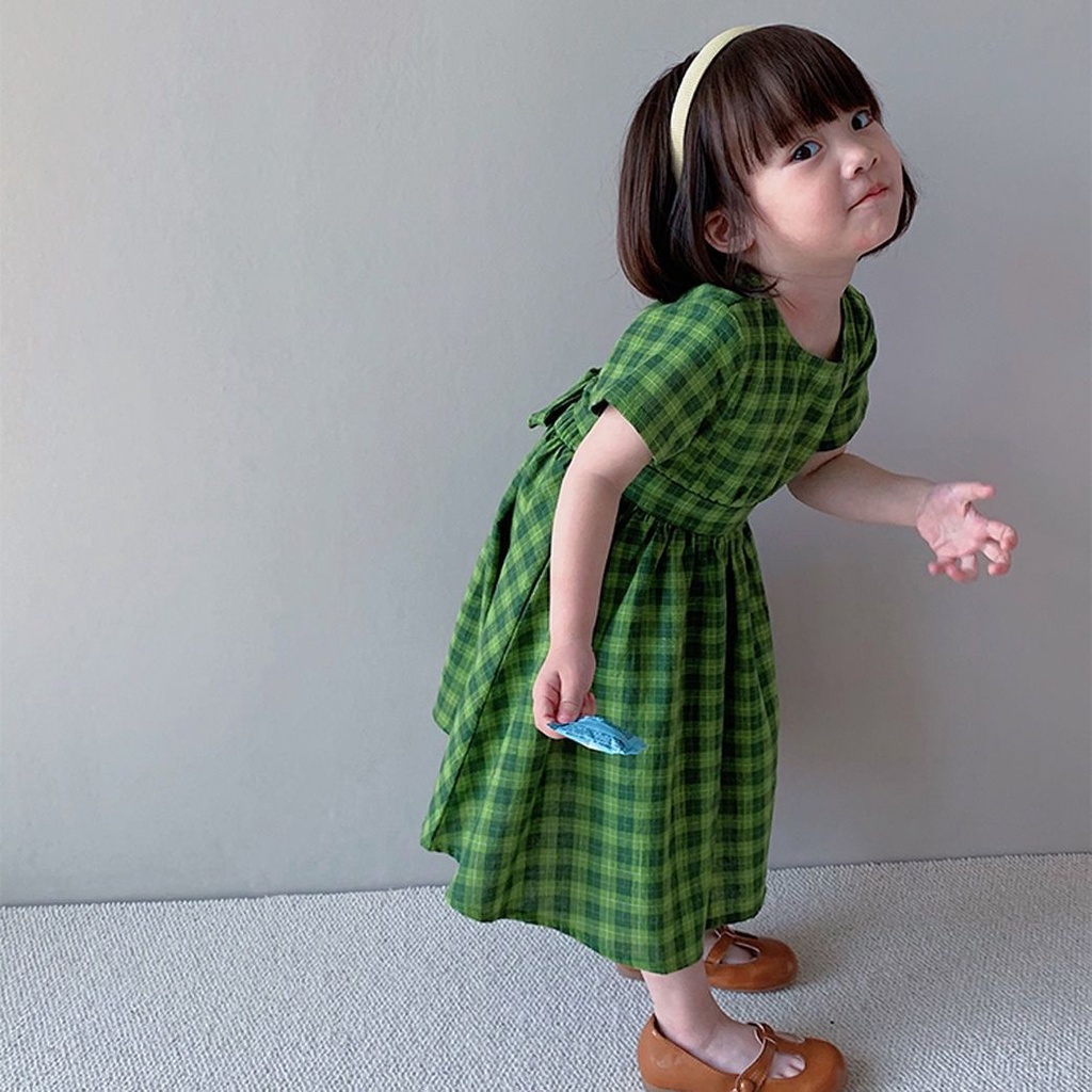 Đầm Công Chúa Mùa Hè Tay Cộc Dễ Thương Phong Cách Hàn Quốc Cho Bé Gái