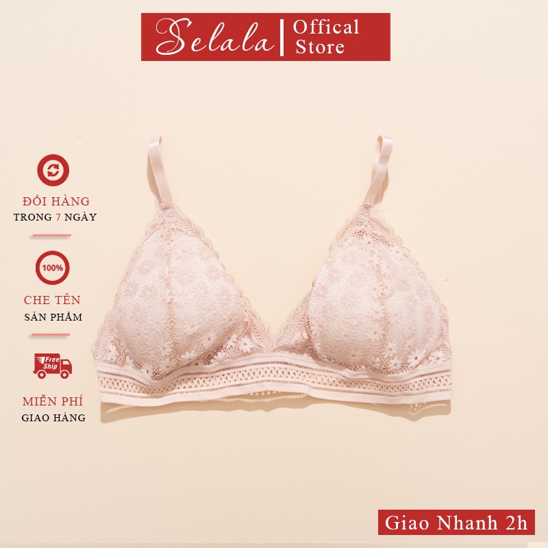 Áo Bra Selala Ren Hoa Cúc Không Gọng Đệm Mỏng BR16 - Hàng mới về