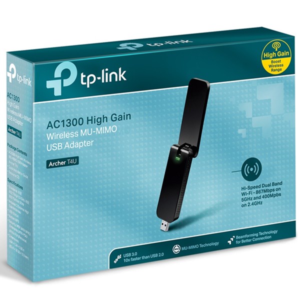 Usb wifi TP-Link archer T4U băng tần kép 2.4ghz và 5ghz thu sóng wifi cho pc laptop chuẩn AC 1300Mbps VDS SHOP