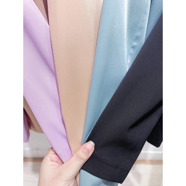 [SALE LỖ LẺ SIZE] Blazer đen 4 cúc dáng dài tím/ nâu tây/ đen/xanh mint và quần đùi