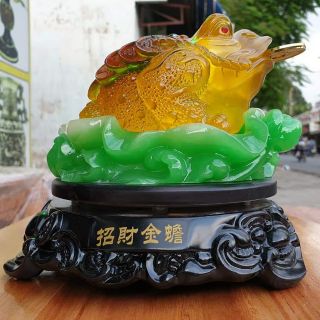 Cóc vàng ngậm tiền phong thủy ngang 19 cm cao 17 cm