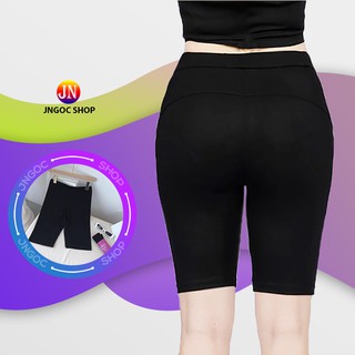 Quần legging lửng nữ cạp cao tập gym, Quần legging đùi thể thao nữ nâng mông chất thun co giãn