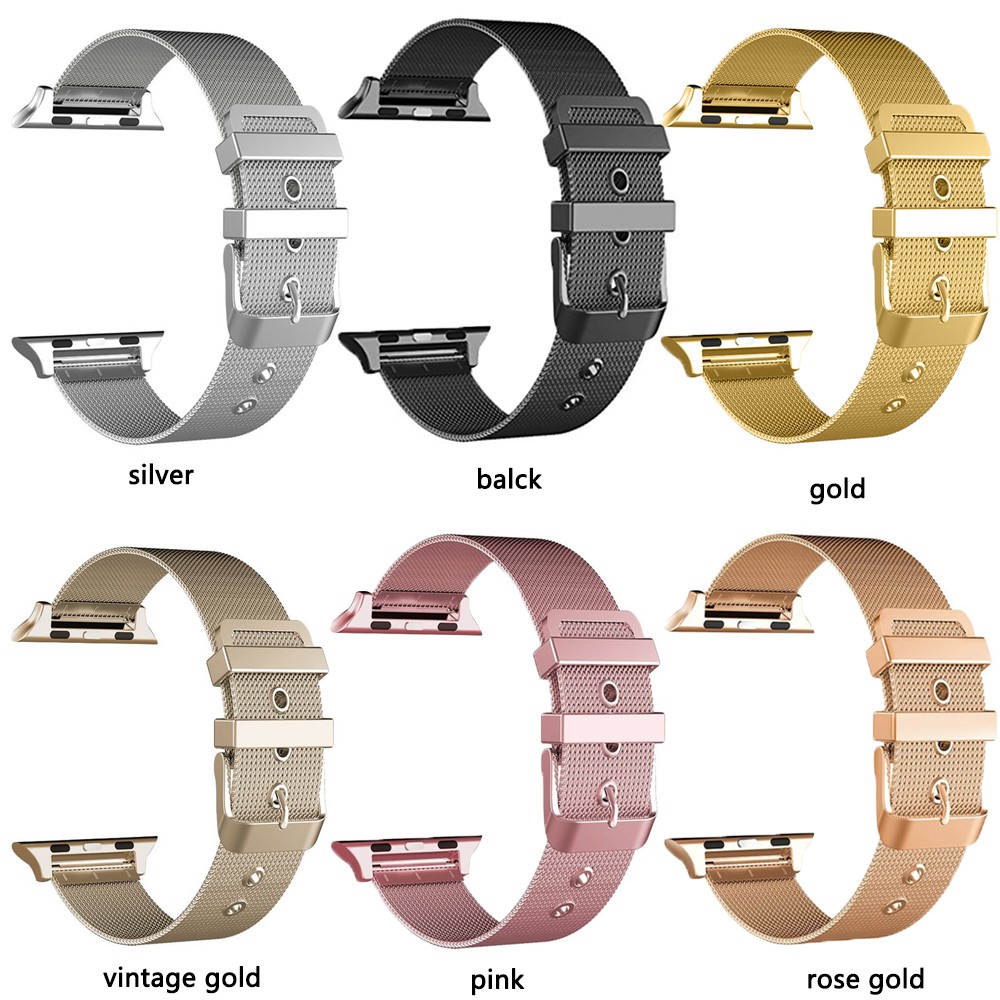 Stainless steel Milanese Strap Untuk Perhiasan Apple Watch Series se 6 5 4 3 2 1 38mm 42mm 40mm 44mm