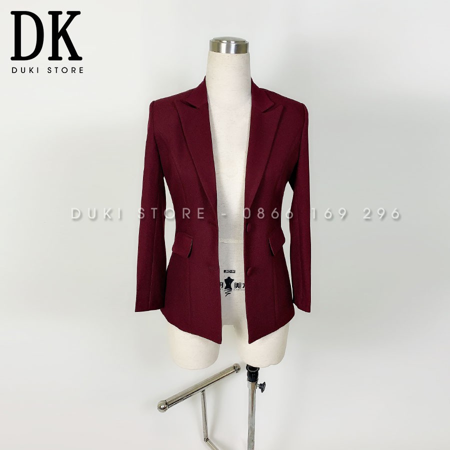 Bộ vest nữ quần ống rộng (video và ảnh thật) màu đỏ đô cực sang - DUKI STORE