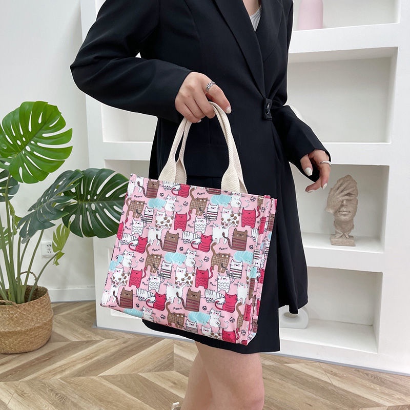 Túi Đựng Hộp Cơm Trưa Giữ Nhiệt Lá Nhôm Họa Tiết Hoạt Hình Dễ Thương Phong Cách Mới Cho Văn Phòng