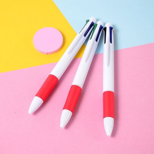 [1 BÚT GỒM 4 NGÒI 4 MÀU] Combo 20 Bút bi 4 màu nhựa trắng cao cấp mực đều nét đẹp