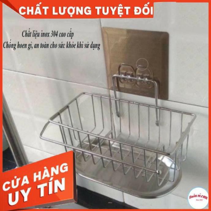 Kệ Khay Inox Đựng Giẻ Rửa Bát Gắn Tường Khay Hứng Nước (Tách Riêng)