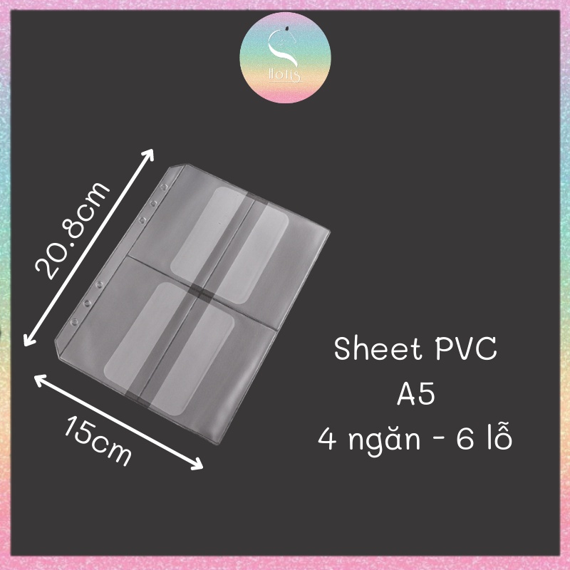 [HOTIS] Sheet PVC đựng card, sticker cho binder A6/ A5/ B5/ A4