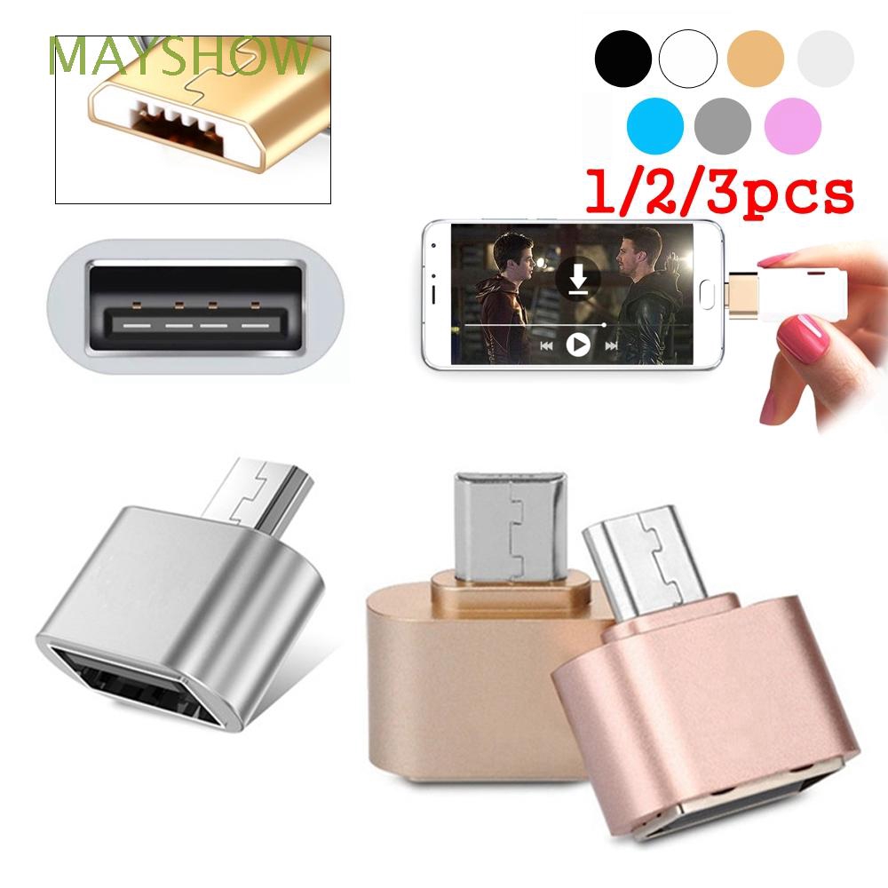 MAYSHOW 1/2 / 3 kết nối Kim loại Di động Android V8 Điện thoại thông minh OTG Adaptor cho Huawei Samsung