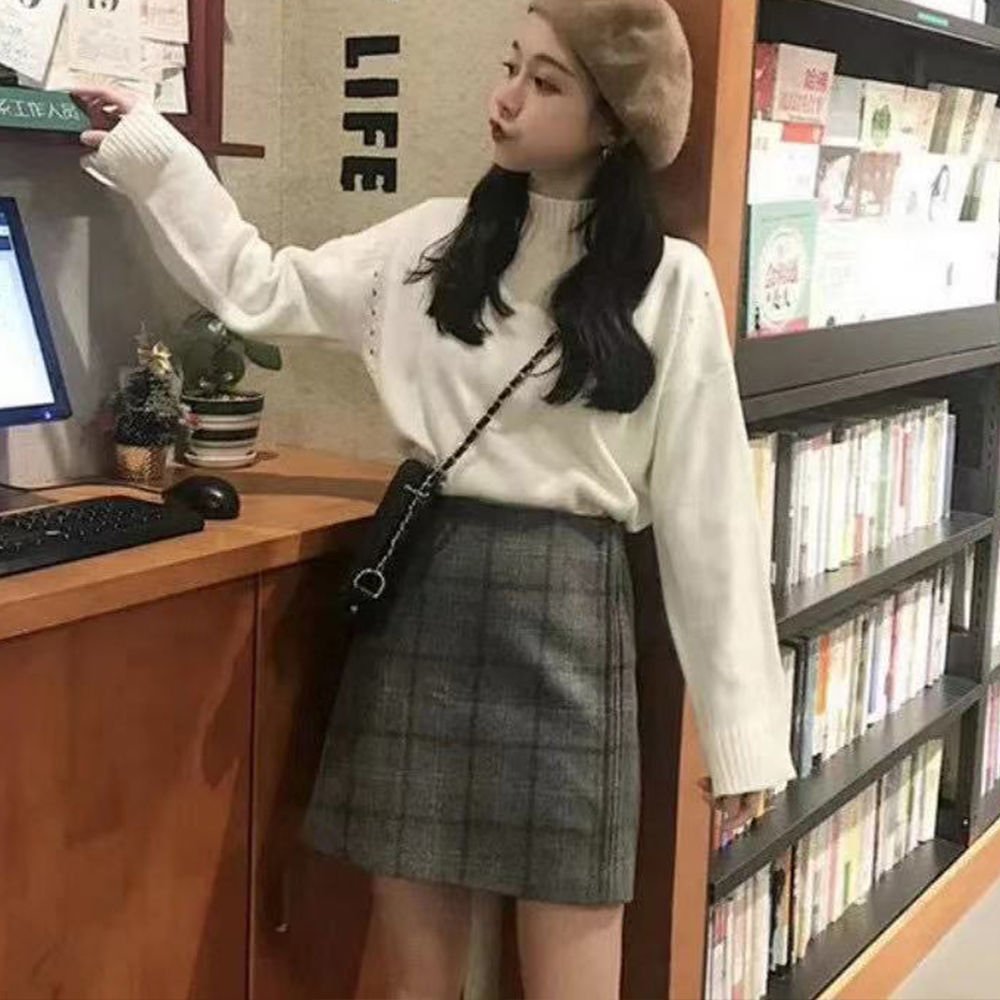 （Real Shot）Korean Fashion High-waisted Plaid Short Skirt for Women | BigBuy360 - bigbuy360.vn