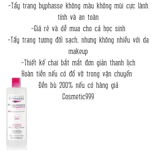 Nước tẩy trang byphasse, nước tẩy trang da dầu byphasse tây ban nha chính hãng Cosmetic999