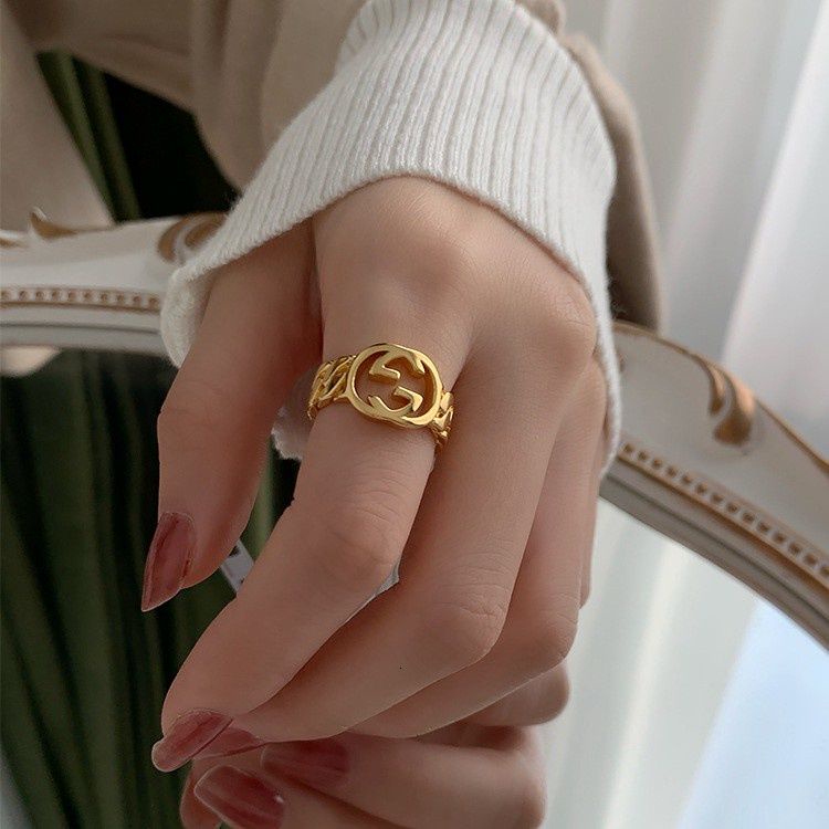 Nhẫn thời trang khắc chữ cá tính phong cách retro