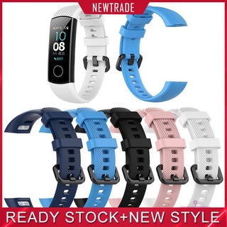 Dây đeo cổ tay silicon với khóa thép cho Huawei Honor Band 5/4