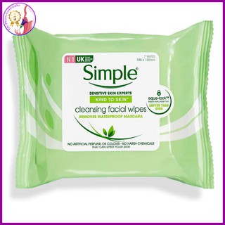 khăn ướt tẩy trang simple cleansing facial wipes 7 miếng