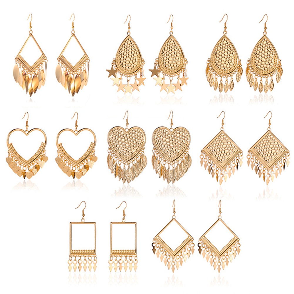 Đôi Bông Tai Họa Tiết Hình Học Kiểu Dáng Cá Tính Cho Nữ