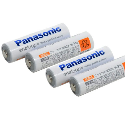 Combo 4 pin sạc AA Panasonic 1900mAh BK-3MCC loại rời - bản nội địa Nhật (Trắng)