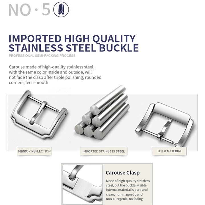 Dây Da Đồng Hồ Nam Cao Cấp Chốt Thông Minh Cực Mềm Nhiều Size Lựa Chọn