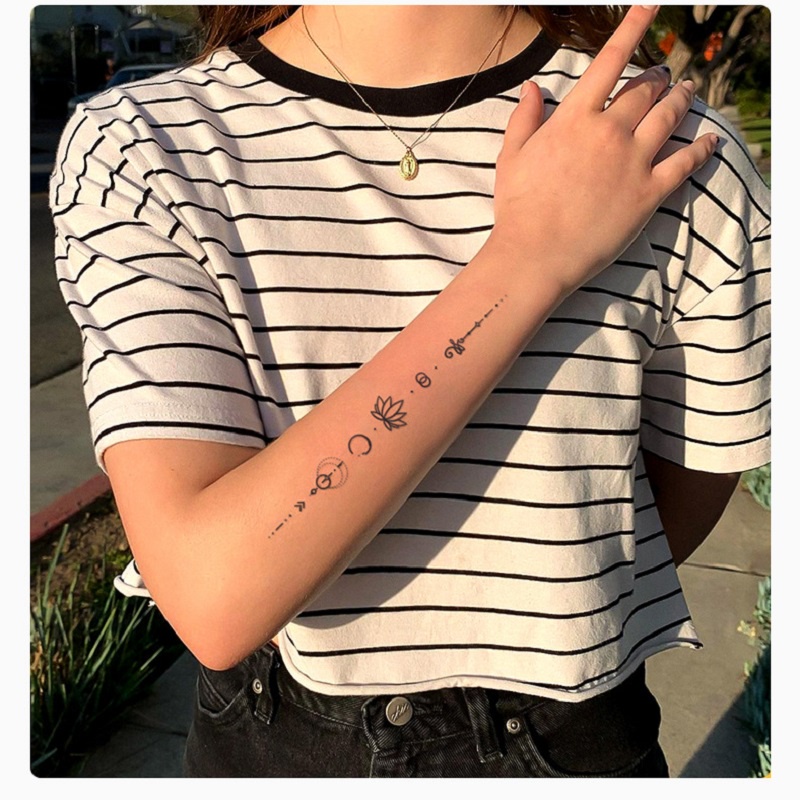 Hình xăm CHỮ dán tạm thời unisex 18 x 6 cm chống thấm nước có thể kéo dài đến 15 ngày JIAMIN Magic Tattoo