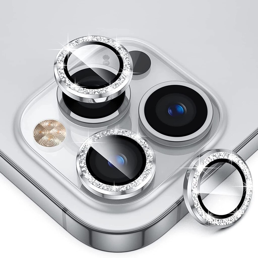 Miếng dán phối hạt lấp lánh bảo vệ mắt camera Cho iPhone 14 13 12 11 Pro Max 13 Mini