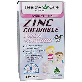 Viên Bổ Sung Kẽm Healthy Care ZinC Cho Bé Của Úc, 120 viên