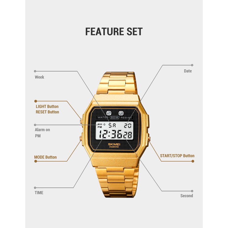 Đồng Hồ Điện Tử Hiển Thị Ngày Giờ SKMEI
