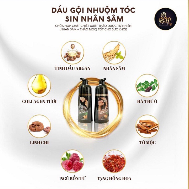 Dầu gội phủ bạc sin hair♥️♥️dầu gội nhuộm tóc đen, nâu số 1 Nhật Bản 500ml.[CHÍNH HÃNG]