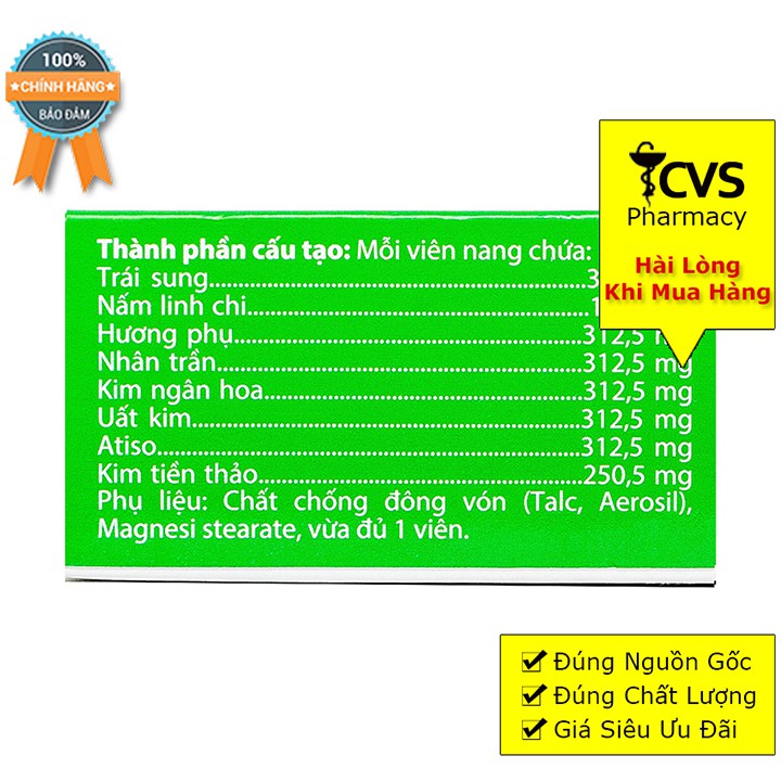 Sỏi Mật Trái Sung (Hộp 30 viên uống) - Tán Sỏi, Giảm Kích Thước Sỏi