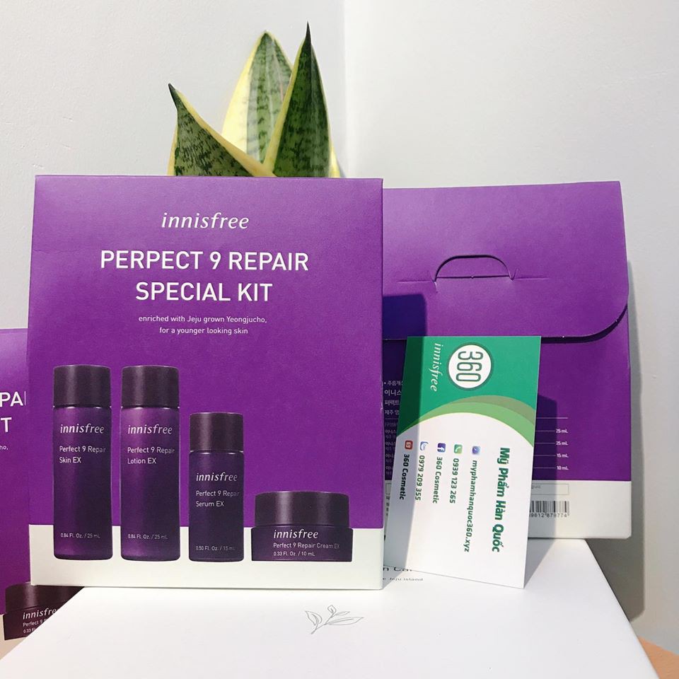 [Sale lỗ thu hồi vốn] Bộ Dưỡng Mini Cao Cấp Từ Linh Chi &amp; Thảo Mộc Quý Innisfree Perfect 9 Repair Special Kit