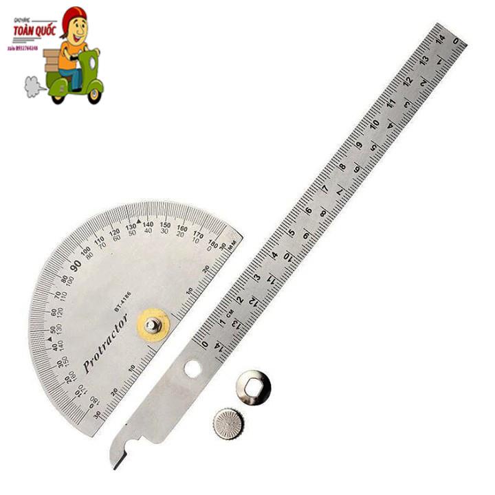 Thước đo góc ❤️FREESHIP❤️ thước đo độ 180 độ bằng thép không gỉ - thước ke góc