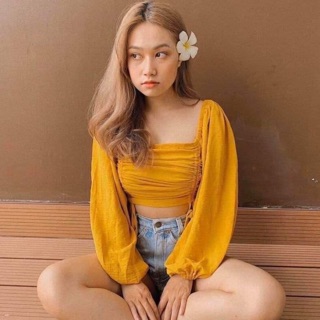 Áo crop rút dây