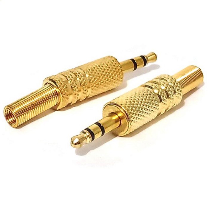 Jack Audio 3.5mm Kim Loại Màu Vàng Chân Hàn Jack Âm Thanh Chế Tai Nghe Loa Nghe Nhạc 5.0