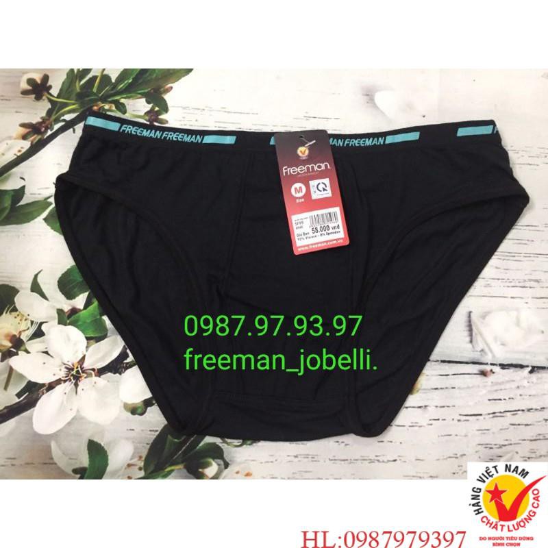 Quần xì nam size bình thường đến size đại Freeman 6040-6050,giá cty 69k-bán 45k,quần sịp cotton lụa[hình thật + video