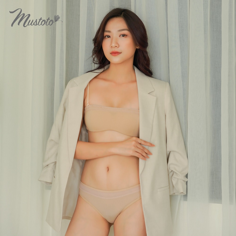 Combo 2 Áo Lót Nữ Quây Không Gọng Mút Mỏng Leveche Đa Năng Trơn Phối Ren Thoải Mái Đen, Da (Mustoto MA27)