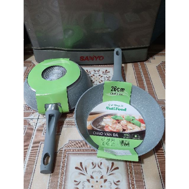 [ĐỦ SIZE] Chảo đá sâu lòng đáy từ green cook (màu xám) CÓ HÌNH THẬT