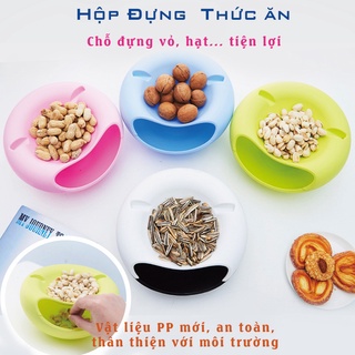 Hộp đựng đồ ăn vặt kiêm giá đỡ, hộp đựng đồ ăn đa năng 2 ngăn