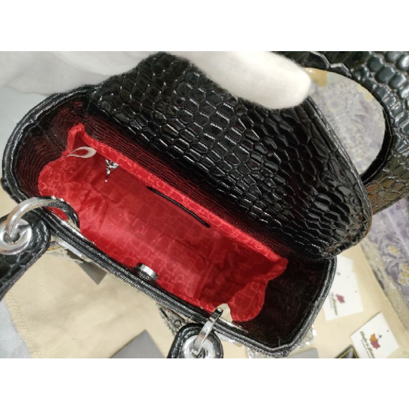Túi dio lady sz 18 vân rắn hàng super vip
