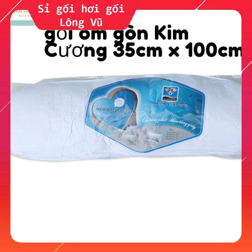 Gối Ôm Gòn Hiệu Kim Cương Cao Cấp 38cm x 100cm -Sỉ Gối Hơi Lông Vũ