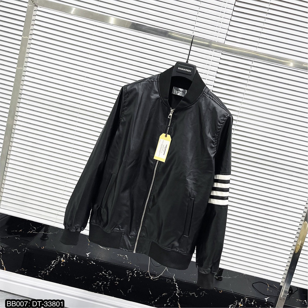 Áo Khoác Bomber Nam Thom Chất Da Họa Tiết Viền Tay Cao Cấp . Áo Khoác Bomber Nam Cao Cấp - MINH TÂY STORE