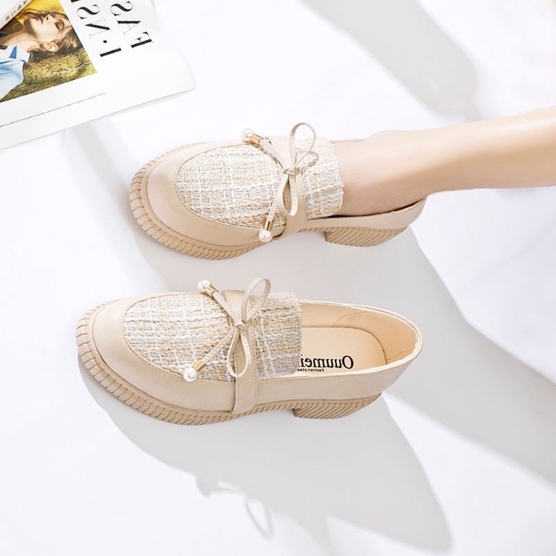 Giày búp bê da mềm, đế thấp 3cm chất đẹp, ôm chân tiểu thư phong cách Nhật Bản