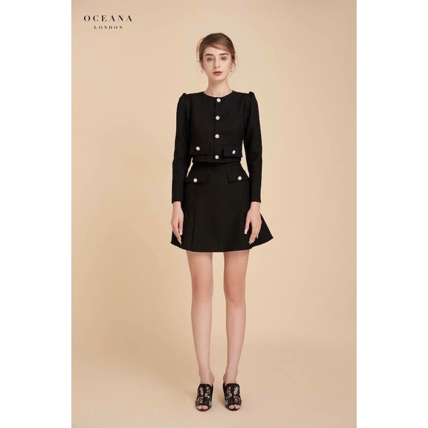 Oceana London - Áo khoác croptop cổ tròn Lucille top