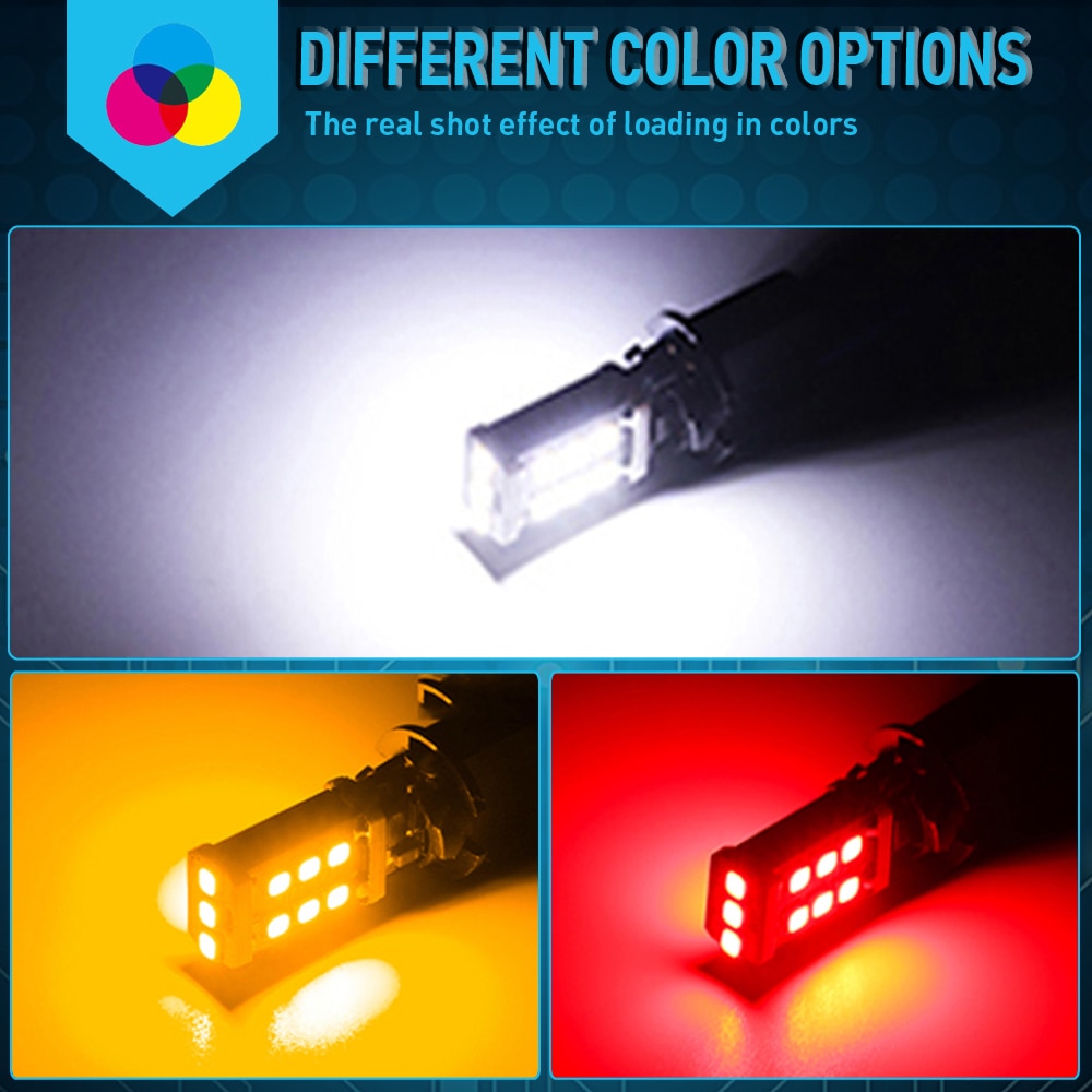 2x LED T16 W16W T15 Canbus Bulbs Fault Free Redundancy LED 921 912 Reserve Vehicle LED Bulbs Brake Light Stop Light White Red Orange Light