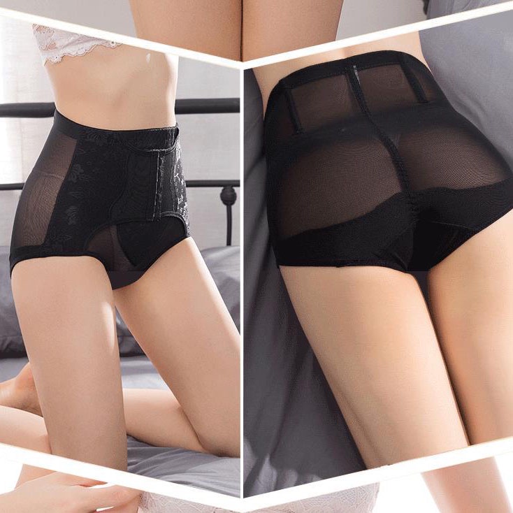 Quần Lót Nâng Mông Phối Lưới Thoáng Khí Plus Size Định Hình Eo Giữa